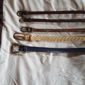 Womens belts, all 5.  33" to 35". Used but nice